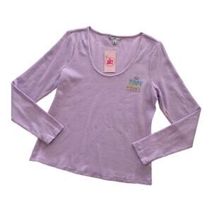 Juicy By Juicy Couture Women’s Lilac Purple Boat Neck Long Sleeve T-Shirt Medium